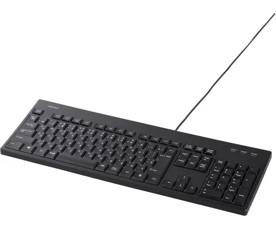 65-3411-08 Wired Full Keyboard Waterproof, Dustproof, Antibacterial Black BSKBU520BK