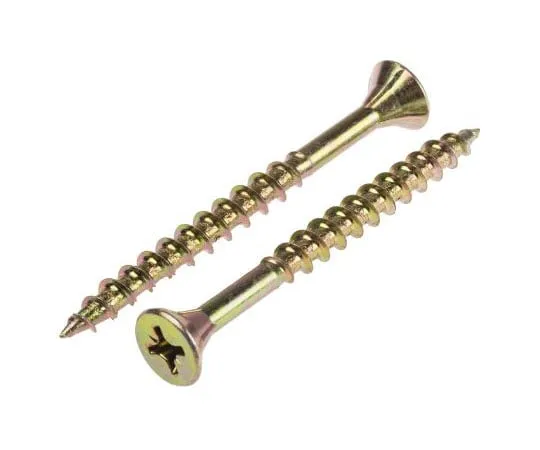 63-7585-84 Pozisquare Countersunk Steel Wood Screw Yellow Passivated, Zinc Plated, 6mm Thread, 70mm Length ULT/135