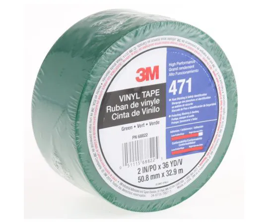 63-7667-22 3M 471 Green Vinyl Lane Marking Tape, 50mm x 33m 471 vert 50,8mm x 33 metres