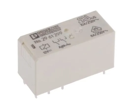 63-7596-23 Phoenix ContactREL-MR- 12DC/21-21AU DPDT Non-Latching Relay PCB Mount, 12V dc Coil, 50mA 2961299