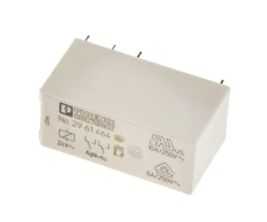 63-7596-21 Phoenix ContactREL-MR- 24AC/21-21AU DPDT Non-Latching Relay PCB Mount, 24V ac Coil, 50mA 2961464