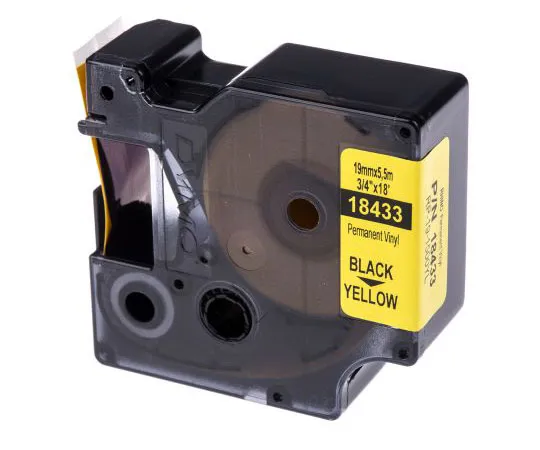 63-7571-20 Dymo Black on Yellow Label Printer Tape, 19 mm Width, 5.5 m Length TLK110 10X16