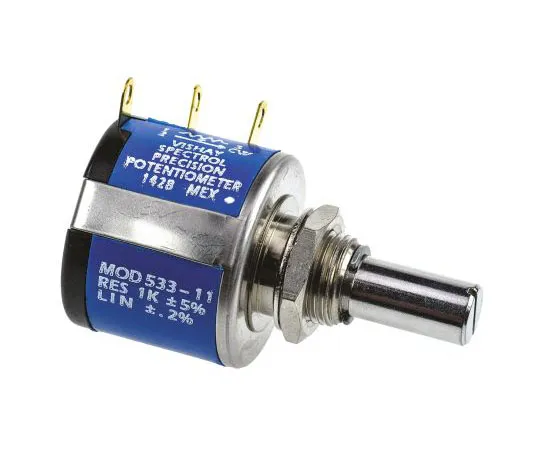 63-7560-17 Vishay 1 Gang 3 Turn Rotary Wirewound Potentiometer with a 6.35 mm Dia. Shaft, 1kΩ, ±5%, 1W, Linear 533B1102JL 533B1102JL