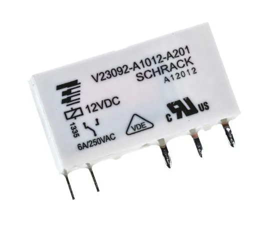 63-7680-42　TE Connectivity SPDT Non-Latching Relay PCB Mount, 12V dc Coil, 6A　V23092-A1012-A201