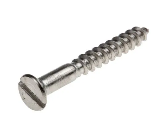 63-7575-81 Slot Countersunk Stainless Steel Wood Screw, A2 304, 5mm Thread, 40mm Length 483-2930