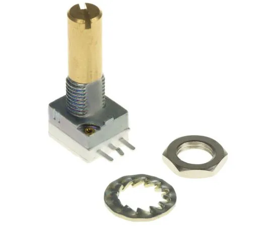 63-7593-93 Vishay 1 Gang Rotary Conductive Plastic Potentiometer with a 6 mm Dia. Shaft, 1kΩ, ±20%, 0.1W, Linear P9A1R100FISX1102MA P9A1R100FISX1102MA