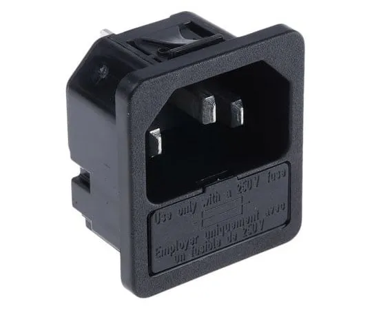 63-7620-45 Schurter C14 Snap-In IEC Plug Male, 10A, 250 V ac 6200.4315
