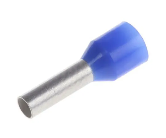 63-7678-39 TE Connectivity Insulated Crimp Bootlace Ferrule, 8mm Pin Length, 2.2mm Pin Diameter, 2.5mm² Wire Size, Blue 1-966067-6