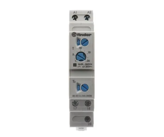 63-7601-41 Finder Star Delta Single Timer Relay, Screw, 0.1 → 20 min, 0.1 → 20 s, DPNO, 2 Contacts, DPST, 12 80.82.0.240.0000