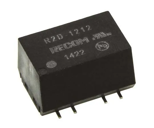 63-7723-11　Recom R2D 2W Isolated DC-DC Converter Surface Mount, Voltage in 10.8 → 13.2 V dc, Voltage out ±12V dc　R2D-1212
