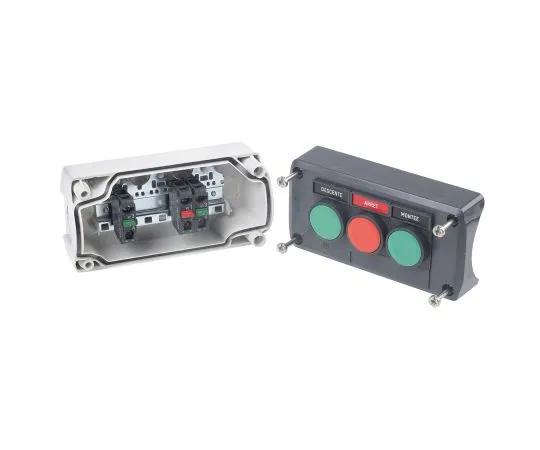 63-7632-57 Schneider Electric Harmony XALD 2NO, NC Enclosed Push Button, IP66, IP67, IP69, IP69K 62mm Dark Grey/Light Grey XALD321