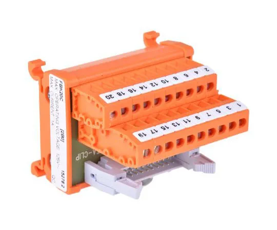 63-7656-95 RS PRO, 20 Pole Flat Ribbon Cable Connector, Male Interface Module, DIN Rail Mount 665-9664