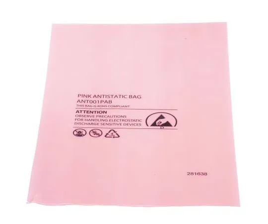 63-7578-34 Antistatic pink bag, 155x254mm 484-9073