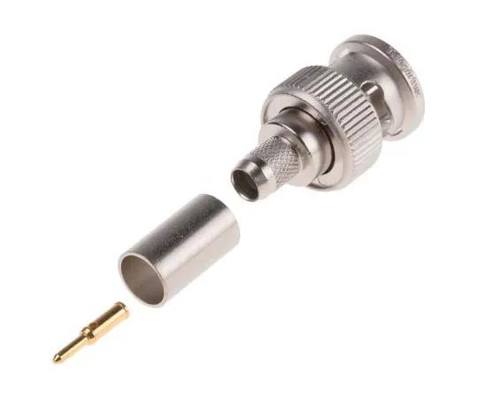 63-7741-68 Telegartner Straight 75Ω Cable Mount BNC Connector, Plug, Nickel, Crimp Termination, 0.8/3.7-6.15 J01002A0016