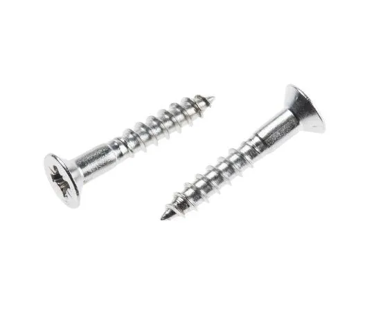 63-7575-92 Pozidriv Countersunk Stainless Steel Wood Screw, A2 304, 4mm Thread, 25mm Length 483-3141