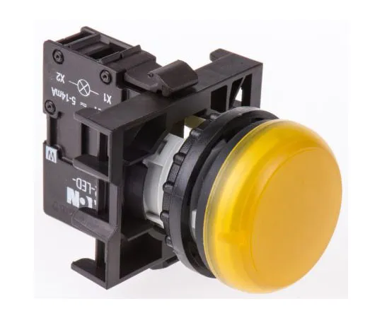 63-7554-94 Eaton M22 Series, Yellow Pilot Light Head, 22.5mm Cutout 78639217 & M22-L-Y+M22-A+M22-LED-W