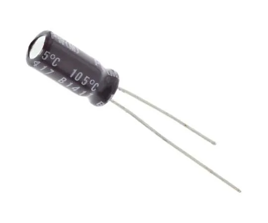 63-7746-89　Nichicon 47μF 25V dc Aluminium Electrolytic Capacitor, Through Hole 5 (Dia.) x 11mm +105°C 5mm 2mm　UPW1E470MDD