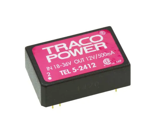 63-7562-64 TRACOPOWER TEL 5 5W Isolated DC-DC Converter Through Hole, Voltage in 18 → 36 V dc, Voltage out 12V dc TEL 5-2412