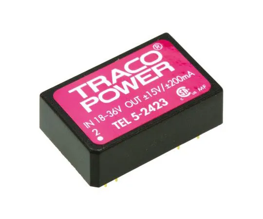 63-7562-67 TRACOPOWER TEL 5 5W Isolated DC-DC Converter Through Hole, Voltage in 18 → 36 V dc, Voltage out ±15V dc TEL 5-2423