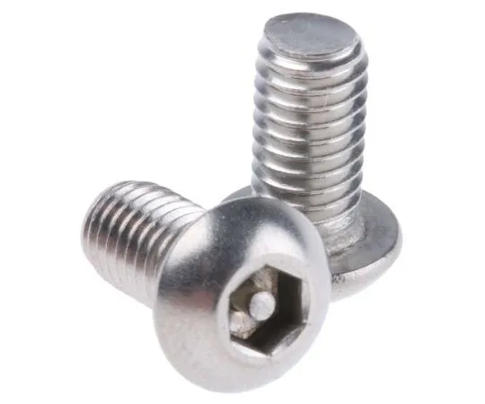 63-7642-55 Plain Button Stainless Steel Tamper Proof Security Screw, M6 x 12mm 621-2849