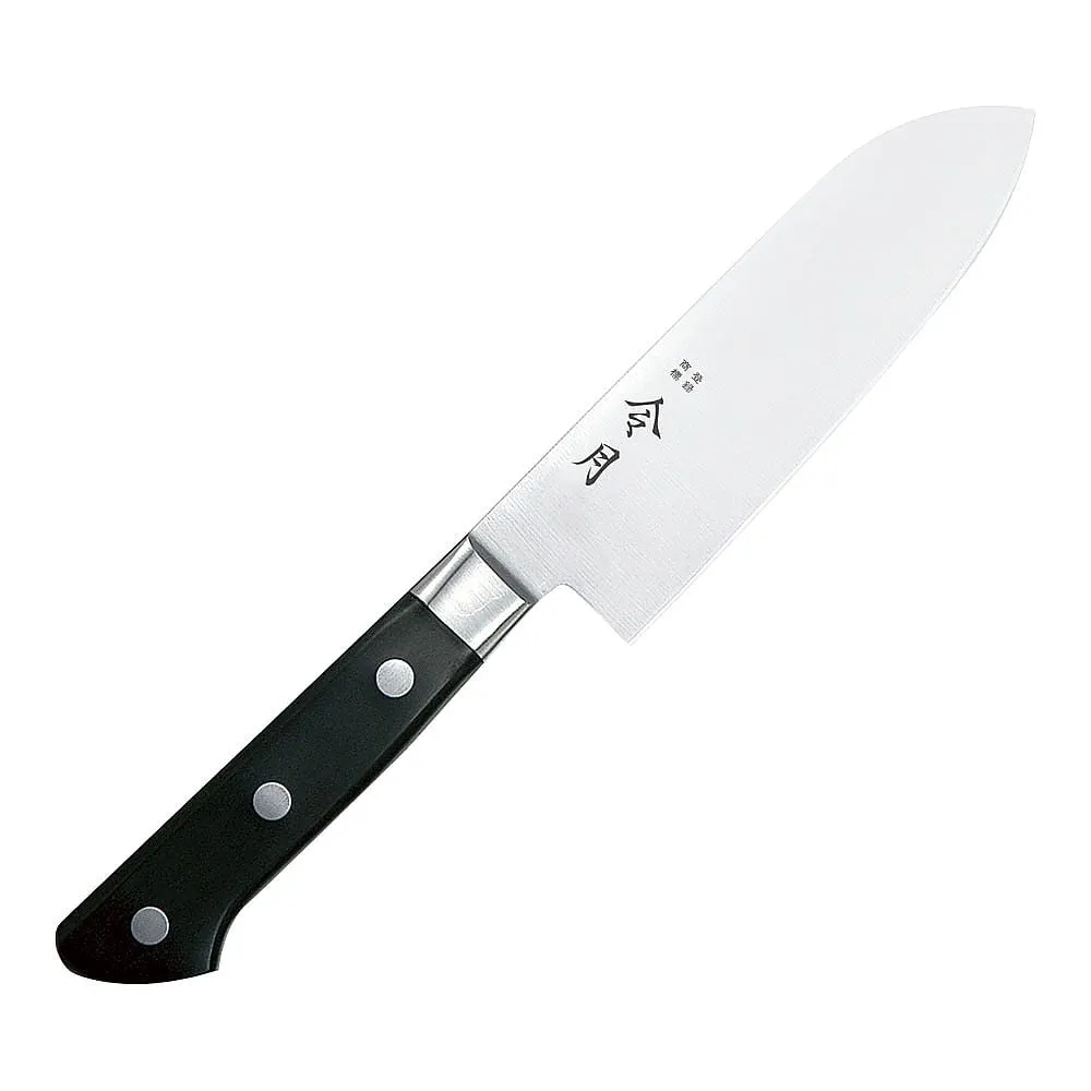 65-3870-95 MV Special Steel with Rengetsu Cap: Small Santoku (Double Flute) 14.5 cm FC-1050