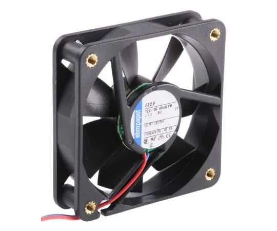 63-7711-43 ebm-papst 600F Series Axial Fan, 60 x 60 x 15mm, 29m³/h, 1W, 12 V dc 612F-RS0