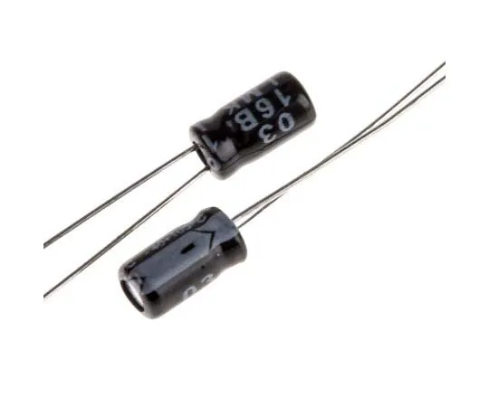 63-7727-39 RS PRO 10μF 35V dc Aluminium Electrolytic Capacitor, Through Hole 4 (Dia.) x 7mm +105°C 4mm 1.5mm 7mm 170-1050