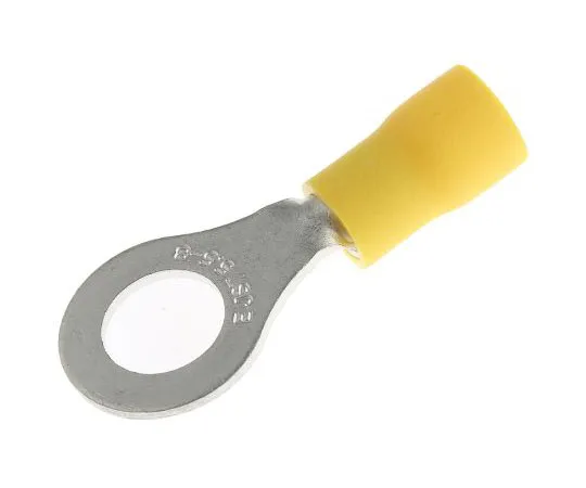 63-7696-22 JST FV Series Insulated Crimp Ring Terminal, M8 (5/16) Stud Size, 2.6mm² to 6.6mm² Wire Size, Yellow FVWS5.5-8(LF)