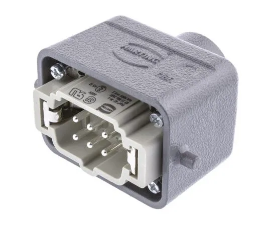 63-7567-62 Han E Series 6 Way Male 16A Panel Socket Kit, includes Hood, Insert 09300061441+09330062601