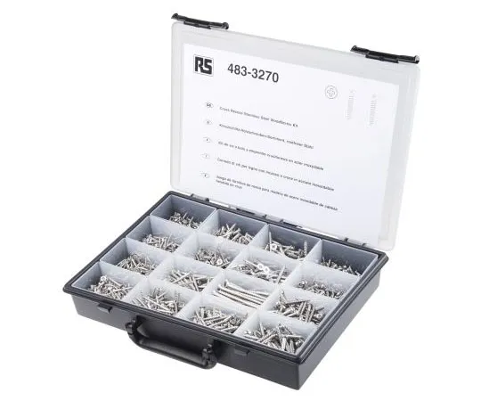 63-7576-04 1250 piece Stainless Steel Screw/Bolt Kit, No. 10, No. 6, No. 8 483-3270