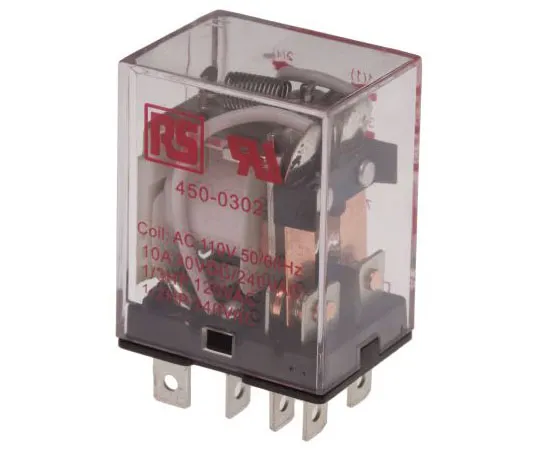 63-7551-63 RS PRO DPDT Non-Latching Relay Plug In, 110V ac Coil, 10A 450-0302