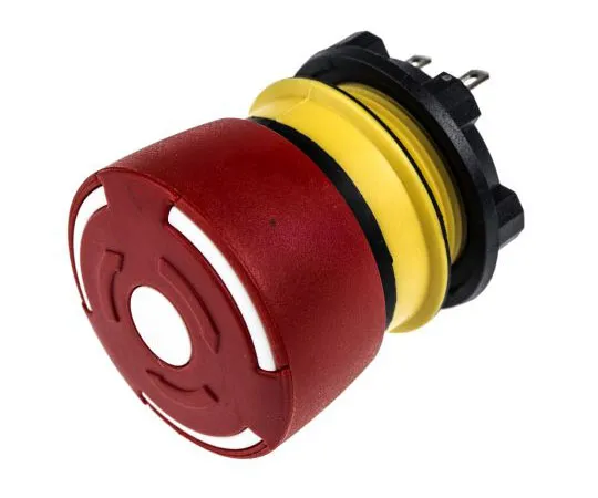 63-7570-59 EAO, Red, Twist to Reset 32mm Mushroom Head Emergency Button 84-5030.0020