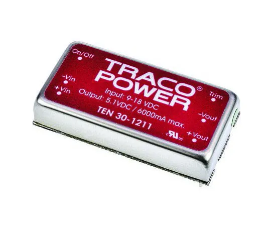 63-7658-77 TRACOPOWER TEN 30 30W Isolated DC-DC Converter Through Hole, Voltage in 9 → 18 V dc, Voltage out 5V dc TEN 30-1211