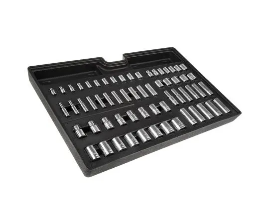 63-7572-90 RS, 61 Piece Square Drive Socket Set 1/2 in, 1/4 in, 3/8 in Square Drive 480-6880