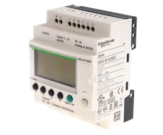 63-7572-45 Schneider Electric Zelio Logic Module, 24 V dc Transistor, 6 x Input, 4 x Output With Display SR3B102BD