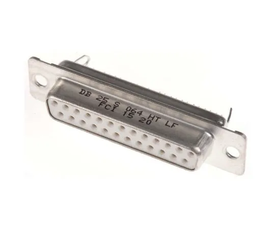 63-7624-40 Amphenol FCI Panel Mount, 25 Pin D-sub Connector Socket, Shell Size B DB25S064HTLF