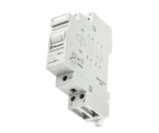 63-7600-48　DPST DIN Rail Latching Relay 16 A, 230V ac　20.22.8.230.0000