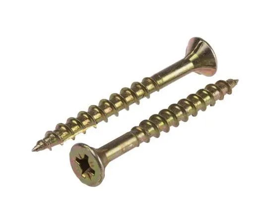 63-7585-79 Pozisquare Countersunk Steel Wood Screw Yellow Passivated, Zinc Plated, 5mm Thread, 50mm Length ULT/095