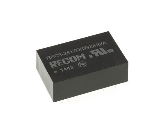 63-7587-32 Recom REC3 3W Isolated DC-DC Converter Through Hole, Voltage in 9 → 36 V dc, Voltage out ±12V dc Medical Approved REC3-2412DRWZ/H6/A