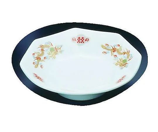 62-6847-68 Pottery "Kinsairyu" Hakkaku Takadai Plate 6.5 R-13