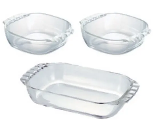 64-5272-09 Heat-Resistant Glass Toaster Dish 3 Pieces HTZ-2808