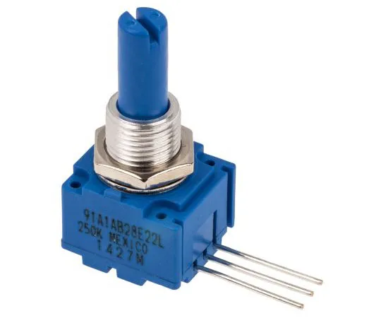 63-7609-70 Bourns 1 Gang Rotary Conductive Plastic Potentiometer with a 6.35 mm Dia. Shaft, 250kΩ, ±10%, 0.5W, Linear 91A1A-B28-E22L