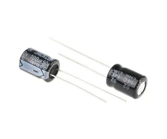 63-7737-43　RS PRO 100μF 50V dc Aluminium Electrolytic Capacitor, Through Hole 8 (Dia.) x 11mm +105°C 8mm 3.5mm 11mm　170-1248
