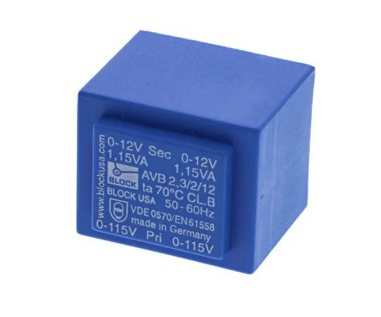 63-7663-69 12V ac 2 Output Through Hole PCB Transformer, 2.3VA AVB2.3/2/12