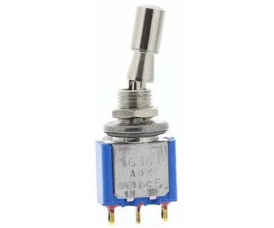 63-7699-94 APEM Single Pole Double Throw (SPDT) Toggle Switch, Latching, Panel Mount 5636ADBK2V