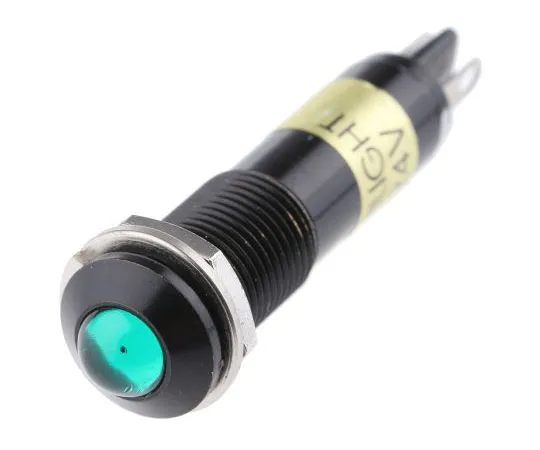 63-7622-88 Dialight Green Indicator, Solder Tab Termination, 24 V dc, 9mm Mounting Hole Size 609-1222-140F