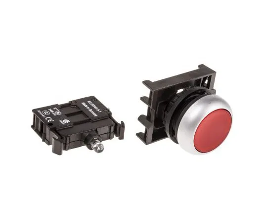 63-7554-89 Eaton M22 Series, Red Push Button Head, Momentary, 22mm Cutout 78639207 & M22-DL-R+M22-A+M22-LED-R