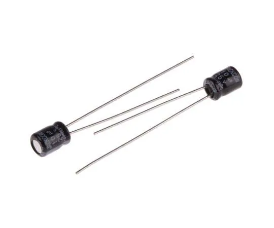 63-7721-05 RS PRO 10μF 25V dc Aluminium Electrolytic Capacitor, Through Hole 4 (Dia.) x 5mm +105°C 4mm 1.5mm 5mm 170-1016