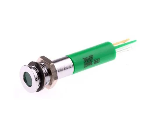 63-7708-50 RS PRO Green Indicator, 220 V ac, 8mm Mounting Hole Size, Solder Tab Termination, IP67 700-1697