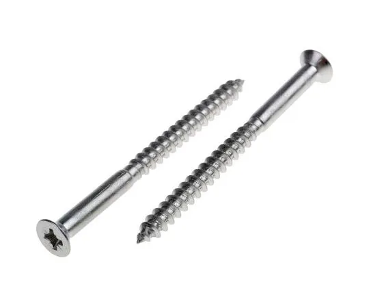 63-7575-99 Pozidriv Countersunk Stainless Steel Wood Screw, A2 304, 5mm Thread, 65mm Length 483-3214